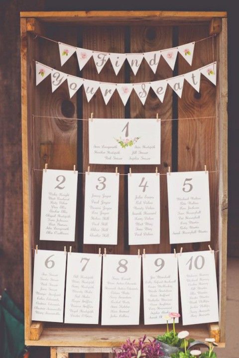 Clothespin Seating Chart