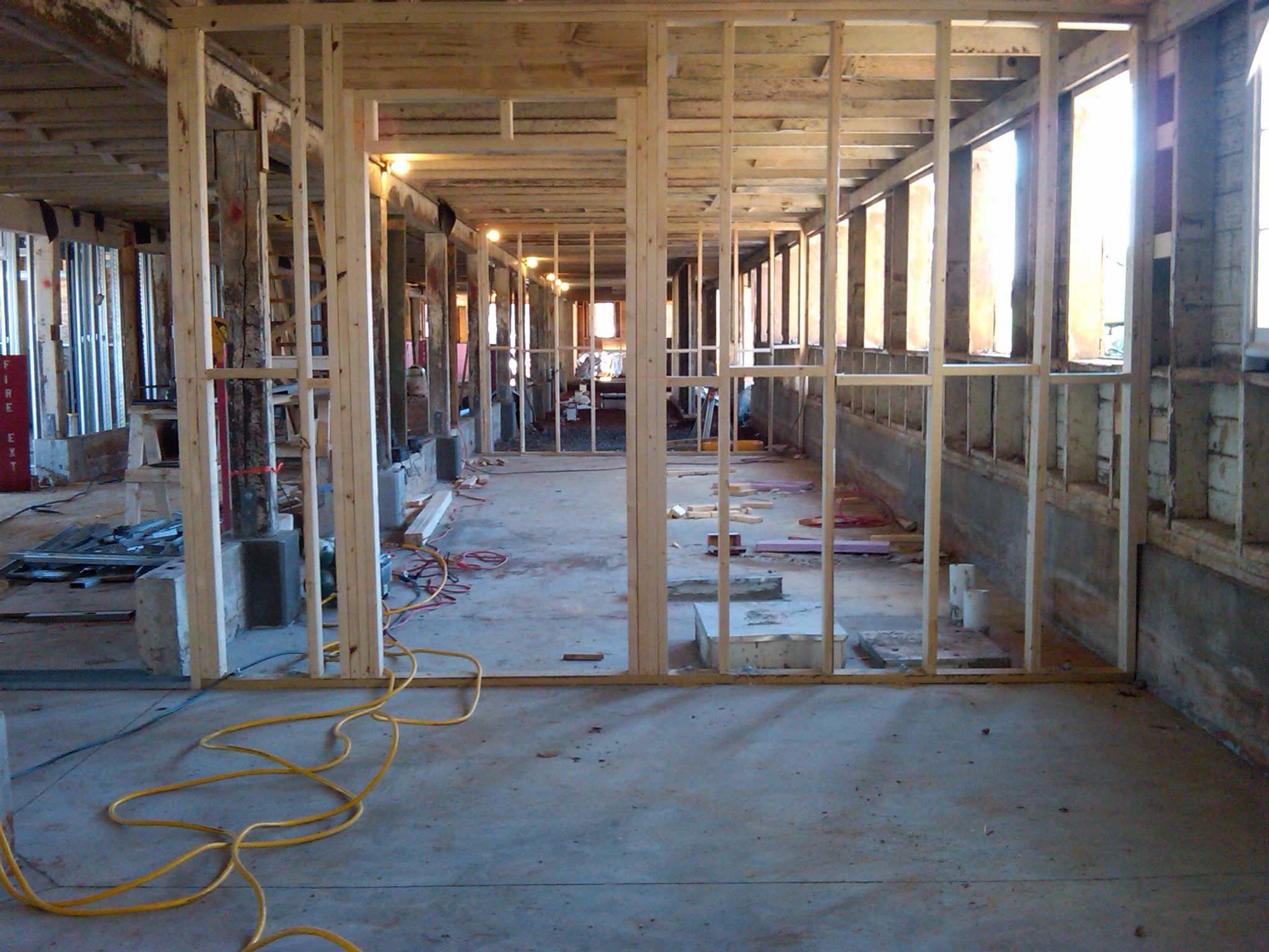 A look down the hall through our future meeting rooms.  
